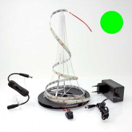 Bande led vert de 5m avec interrupteur et alimentation secteur