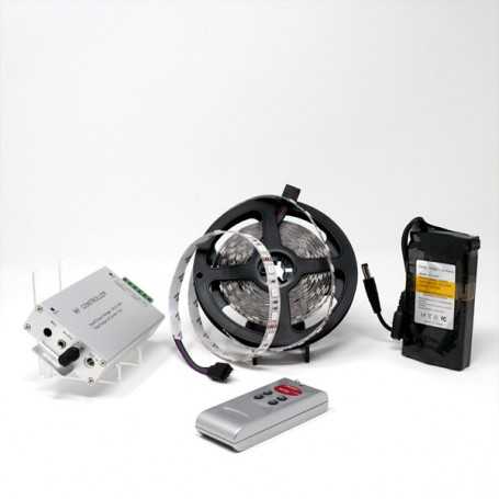 Kit ruban LED RGB 60LED/m IP20 5m capteur son avec batterie 4200mAh