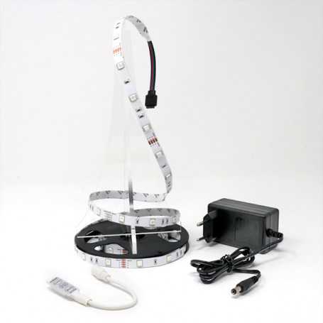 Kit ruban LED RGB 30LED/m IP20 2m50 mini contrôleur manuel 220V