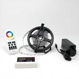 Kit ruban LED RGB 30LED/m IP20 5m contrôleur multizone 220V