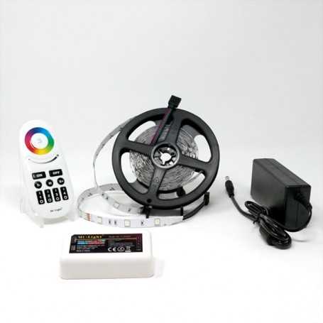 Kit ruban LED RGB 30LED/m IP20 5m contrôleur multizone 220V