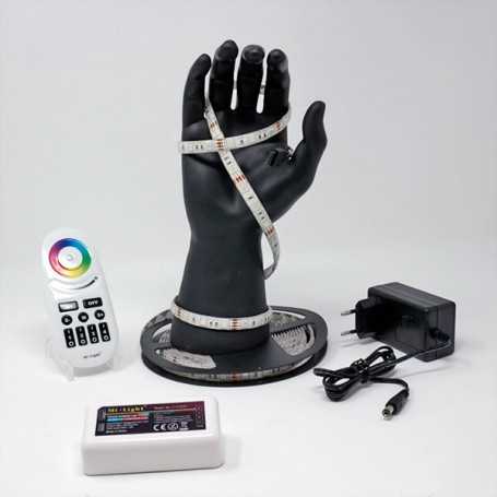 Kit ruban LED RGB 60LED/m IP65 2m50 contrôleur multizone 220V