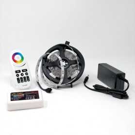 Kit ruban LED RGB 60LED/m IP20 5m contrôleur multizone 220V