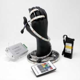 Kit ruban LED RGB 60LED/m IP65 5m contrôleur RF avec batterie 1800mAh