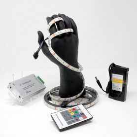 Kit ruban LED RGB 60LED/m IP65 5m contrôleur RF avec batterie 4200mAh