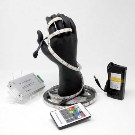 Kit ruban LED RGB 60LED/m IP65 5m contrôleur RF avec batterie 4200mAh