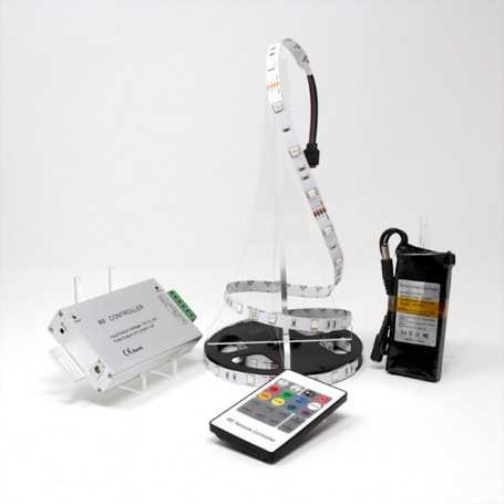 Kit ruban LED RGB 30LED/m IP20 2m50 contrôleur RF avec batterie 1800mAh