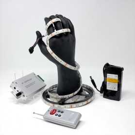 Kit ruban LED RGB 60LED/m IP65 5m capteur son avec batterie 4200mAh