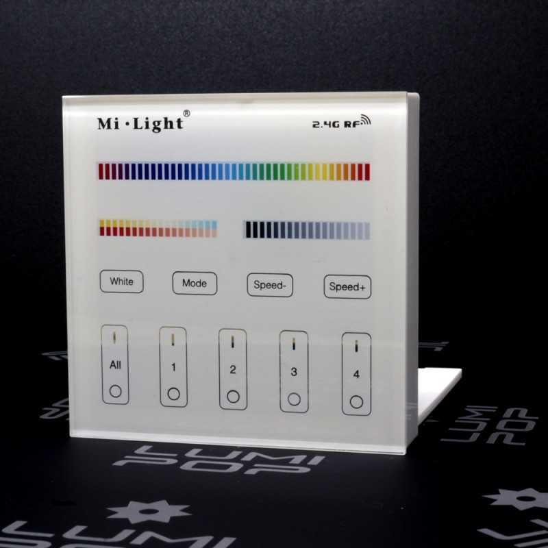 Panneau tactile LED RGBW/RGB+CCT 4 zones à piles Mi-Light (MiBOXER)