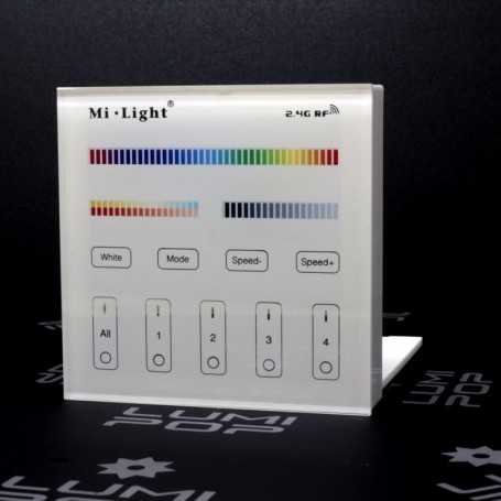 Panneau tactile LED RGBW/RGB+CCT 4 zones à piles Mi-Light