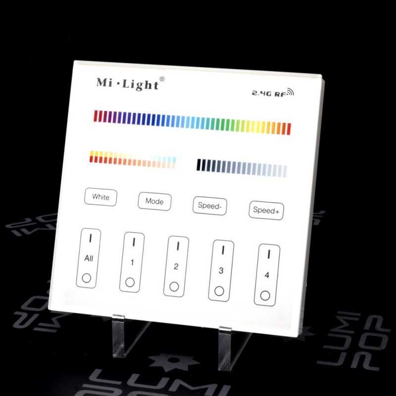 Panneau tactile LED RGBW/RGB+CCT 4 zones 220V Mi-Light (MiBOXER)