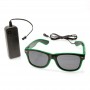 Lunettes lumineuses LED vertes avec boitier piles