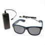 Lunettes lumineuses LED bleues avec boitier piles