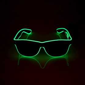 Lunettes lumineuses LED vertes avec boitier piles