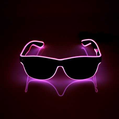 Lunettes lumineuses LED roses avec boitier piles