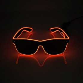 Lunettes lumineuses LED rouges avec boitier piles
