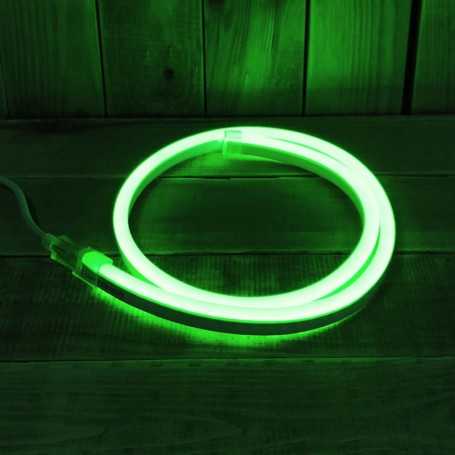 Néon LED flexible vert 220V direct étanche. Vendu au mètre