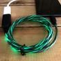 Cordon de recharge USB lumineux vert pour téléphone iPhone