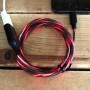 Cordon de recharge USB lumineux rouge pour téléphone Android