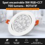 Spot LED encastrable ROTATIF connecté RGB+CCT 9W Mi-Light (MiBOXER)