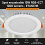 Spot LED encastrable ETANCHE connecté RGB+CCT 15W Mi-Light (MiBOXER)