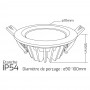 Spot LED encastrable étanche diamètre 111mm