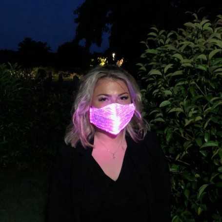 Masque de protection lumineux multicolore en tissus blanc