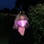 Masque de protection lumineux multicolore en tissus blanc