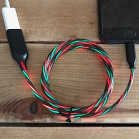 Cordon de recharge Micro USB lumineux multicolore pour Smartphone