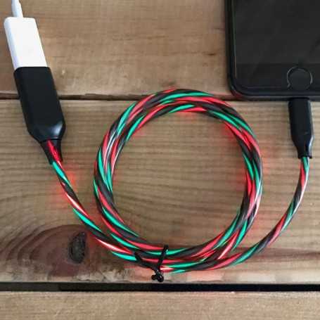 Cordon de recharge Micro USB lumineux multicolore pour Smartphone