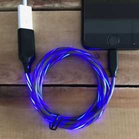 Cordon de recharge Micro USB lumineux bleu pour Smartphone