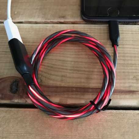 Cordon de recharge Micro USB lumineux rouge pour Smartphone