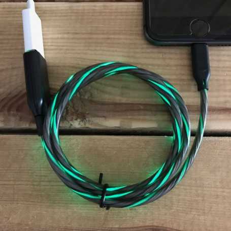 Cordon de recharge Micro USB lumineux vert pour Smartphone