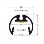 Profilé LED aluminium PEN XL rond de 1m au détail