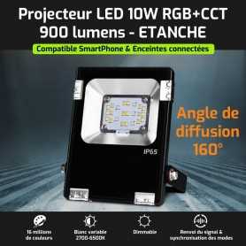 Projecteur LED connecté étanche RGB+CCT 10W 220V Mi-Light (MiBOXER)