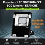 Projecteur LED connecté étanche RGB+CCT 10W 220V Mi-Light (MiBOXER)