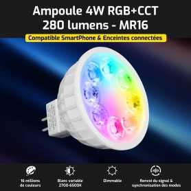 Ampoule connectée RGB+CCT MR16 4W Mi-Light (MiBOXER)