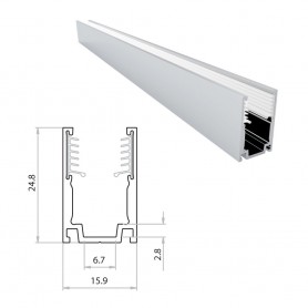 Profilé autobloquant avec lames silicone pour néon LED BULBE ou DOME de 1m
