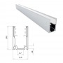Profilé autobloquant avec lames silicone pour néon LED BULBE ou DOME de 1m