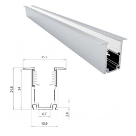 Profilé encastrable autobloquant pour néon LED BULBE ou DOME de 1m