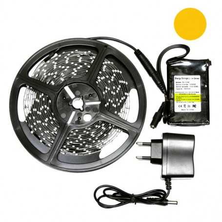 Kit bande led flexible orange avec batterie rechargeable