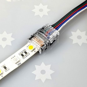 Branchement du ruban LED sur le raccord RGBW rapide étanche