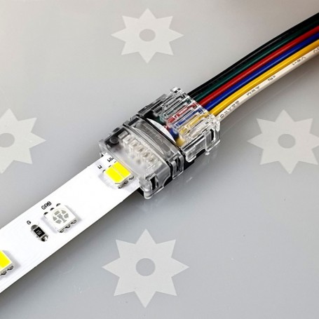 Branchement du ruban LED sur le raccord RGB+CCT rapide étanche