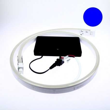 Kit led néon flex piles bleu de 1 à 5m. Nomade avec bouton on/off