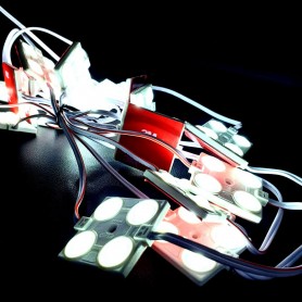 Chainette de 20 modules 4 LED de 2,4W blanc froid 6500K étanche 12V