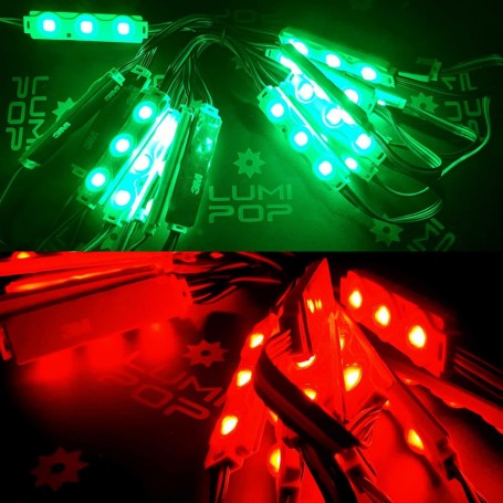 Chainette de 20 modules 3 LED de 0,72W multicolore RGB étanche 12V