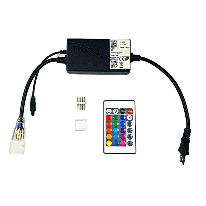 Contrôleur ruban LED RGB 220V télécommande IR 24 touches