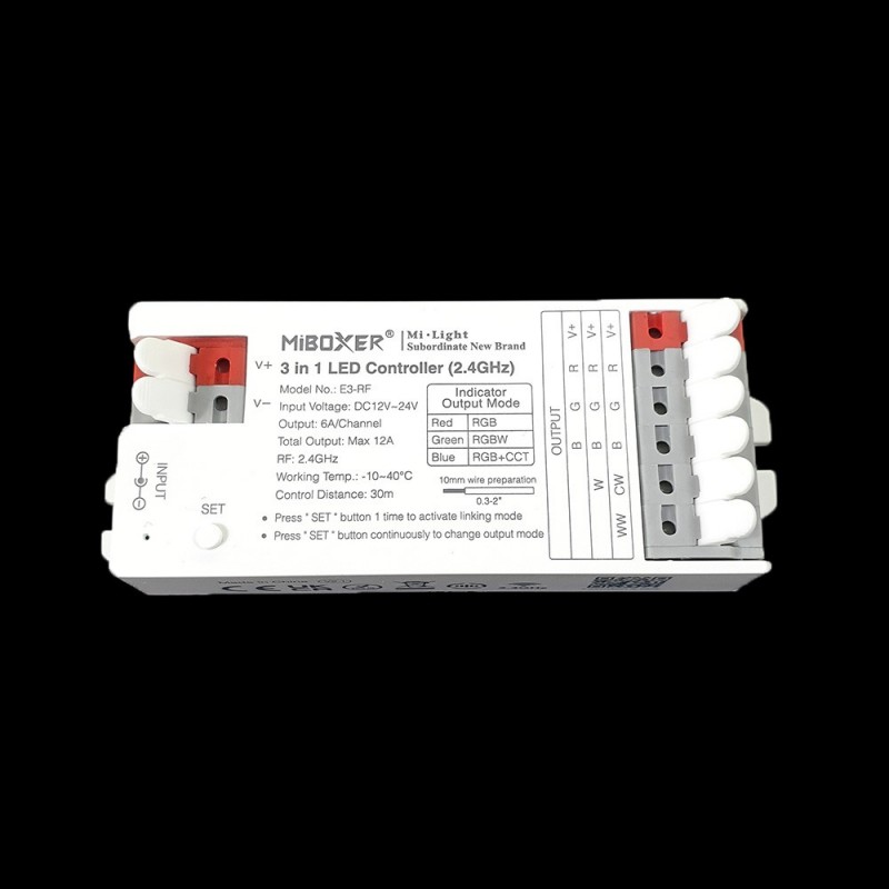 Contrôleur LED RGB+CCT multizone 12/24V Mi-Light (MiBOXER) au détail