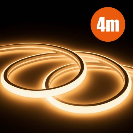 Ruban LED effet néon blanc chaud 4m