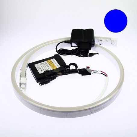 Kit batterie led neon flex bleu complet de 1 à 5m. Qualité premium